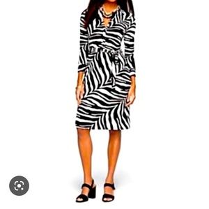 Zebra print dress, size P by Talbots, new without tags